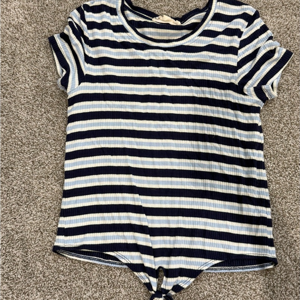 Striped Navy and White T-Shirt